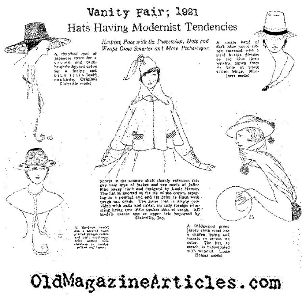Hats Having Modernist Tendencies  (Vanity Fair Magazine, 1921)
